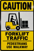 Caution Forklift Traffic Pedestrians 4x6 vinyl sticker