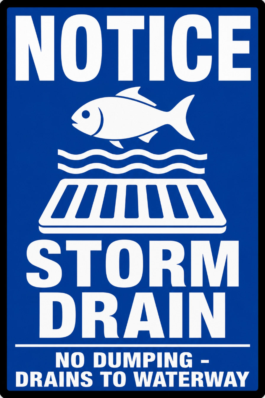 Notice Storm Drain No Dumping 4x6 vinyl sticker