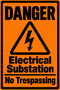 Danger Electrical Substation No Trespassing 4x6 vinyl sticker