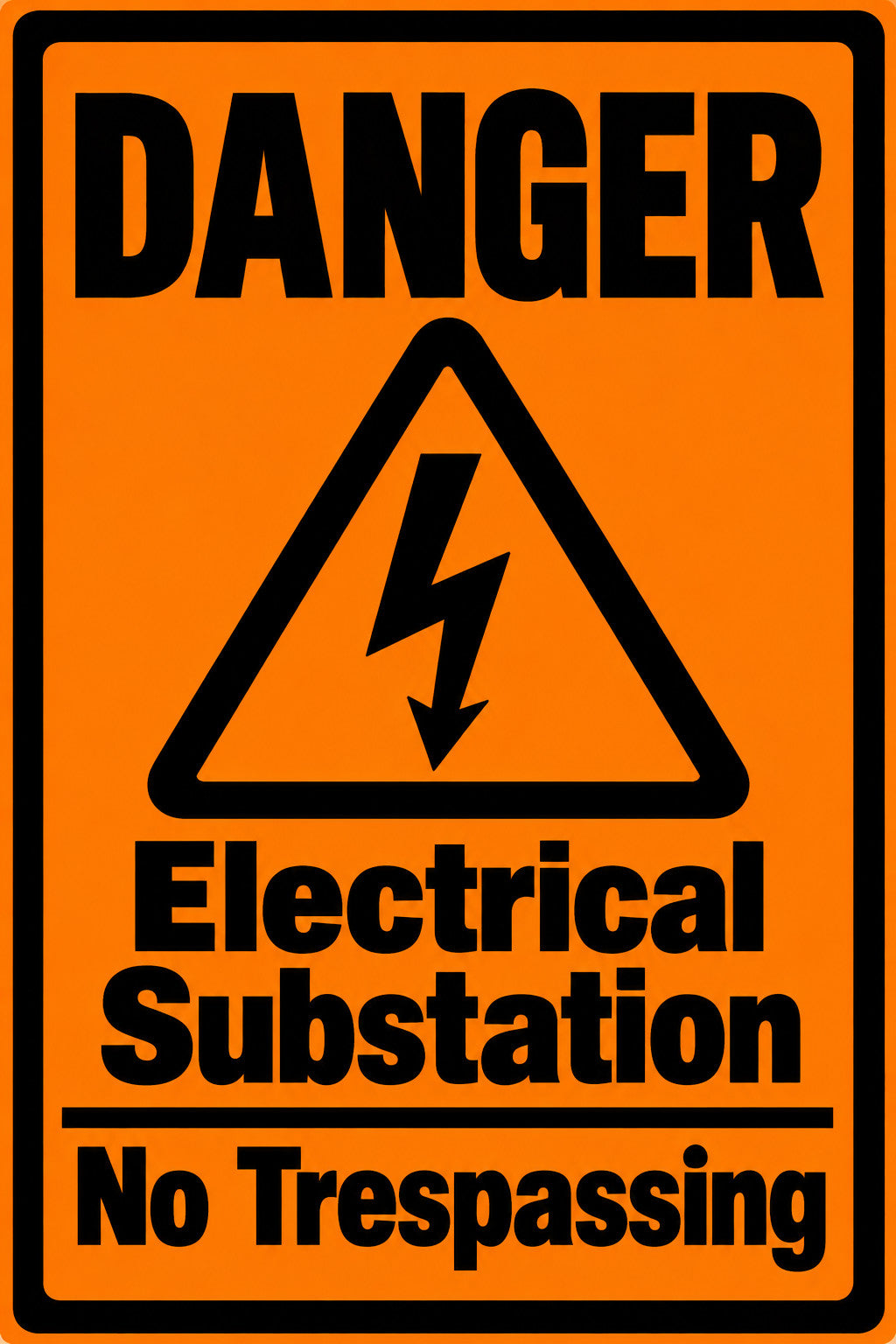 Danger Electrical Substation No Trespassing 4x6 vinyl sticker