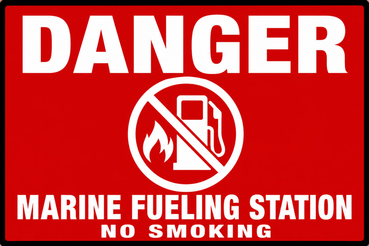Danger Marine Fueling Station No Smoking 4x6 vinyl sticker