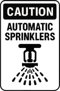 Caution Automatic Sprinklers 4x6 vinyl sticker