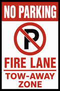 No Parking Fire Lane Tow-Away Zone 4x6 vinyl sticker