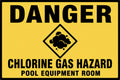 Danger Chlorine Gas Hazard 4x6 vinyl sticker