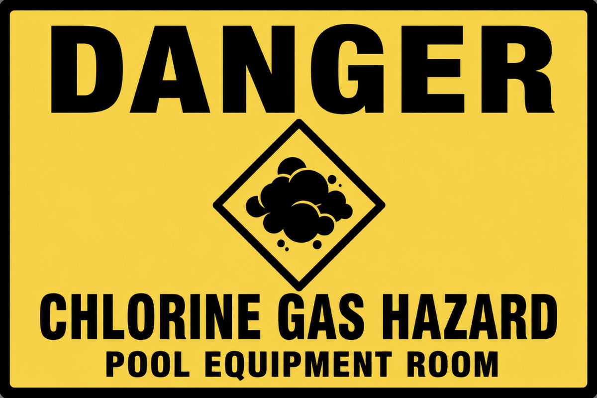 Danger Chlorine Gas Hazard 4x6 vinyl sticker