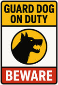 Guard Dog On Duty Beware 4x6 vinyl sticker