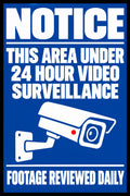 Notice 24 Hour Video Surveillance 4x6 vinyl sticker
