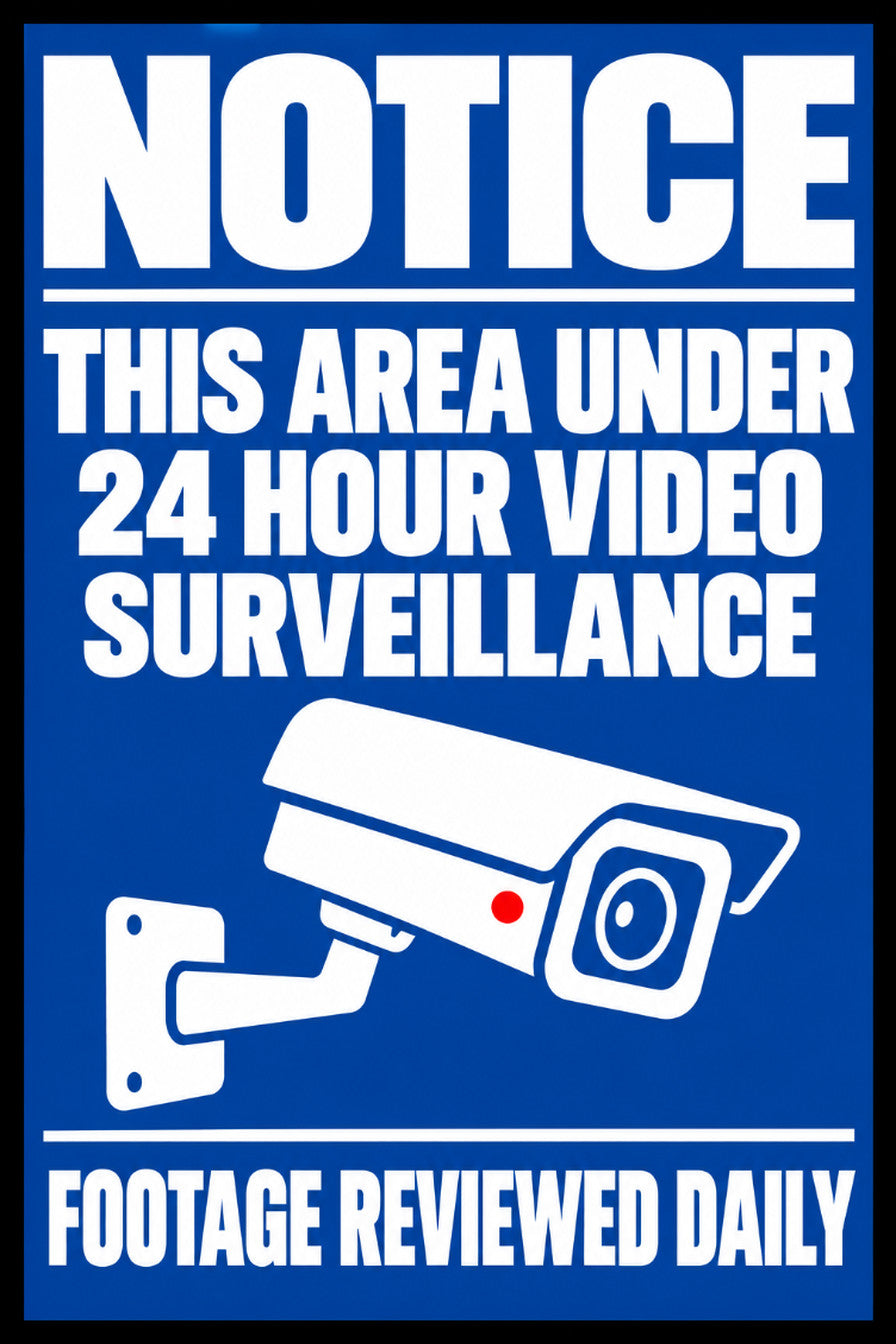 Notice 24 Hour Video Surveillance 4x6 vinyl sticker