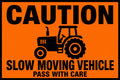 Caution Slow Moving Vehicle Pass With Care 4x6 vinyl sticker