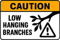 Caution Low Hanging Branches 4x6 vinyl sticker