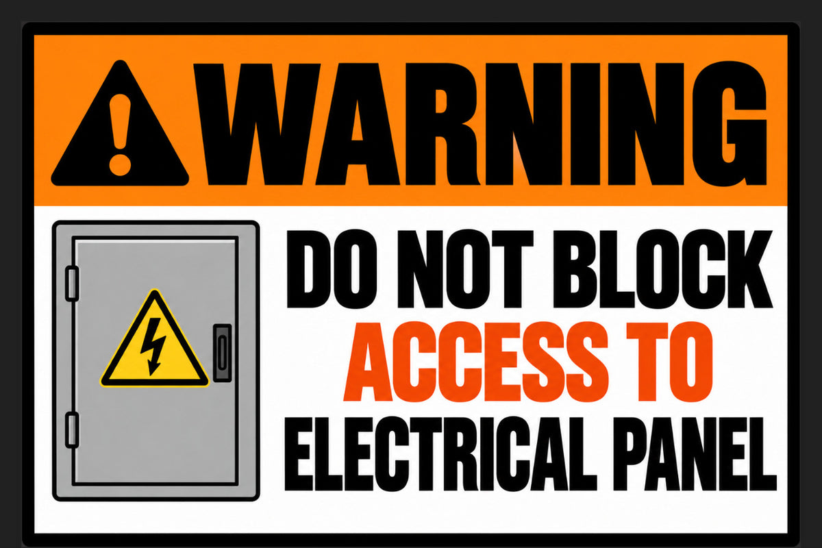 Warning Electrical Panel Do Not Block Access 4x6 vinyl sticker