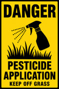 Danger Pesticide Application Keep Off Grass 4x6 vinyl sticker