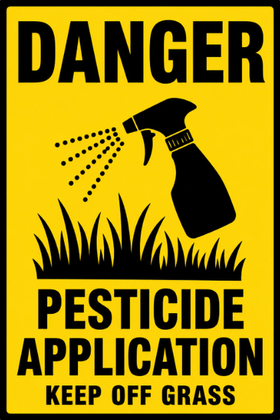 Danger Pesticide Application Keep Off Grass 4x6 vinyl sticker