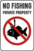 No Fishing Private Property 4x6 vinyl sticker
