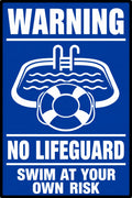Warning No Lifeguard Swim At Your Own Risk 4x6 vinyl sticker