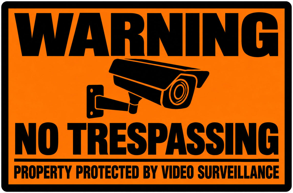 Warning No Trespassing Property Protected By Video Surveillance 4x6 vinyl sticker