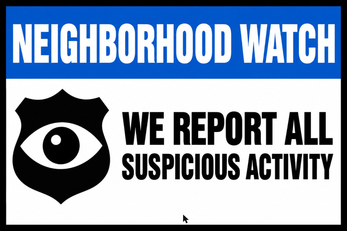Neighborhood Watch We Report Suspicious Activity 4x6 vinyl sticker