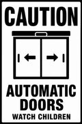 Caution Automatic Doors Watch Children 4x6 vinyl sticker