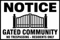 Notice Gated Community No Trespassing 4x6 vinyl sticker