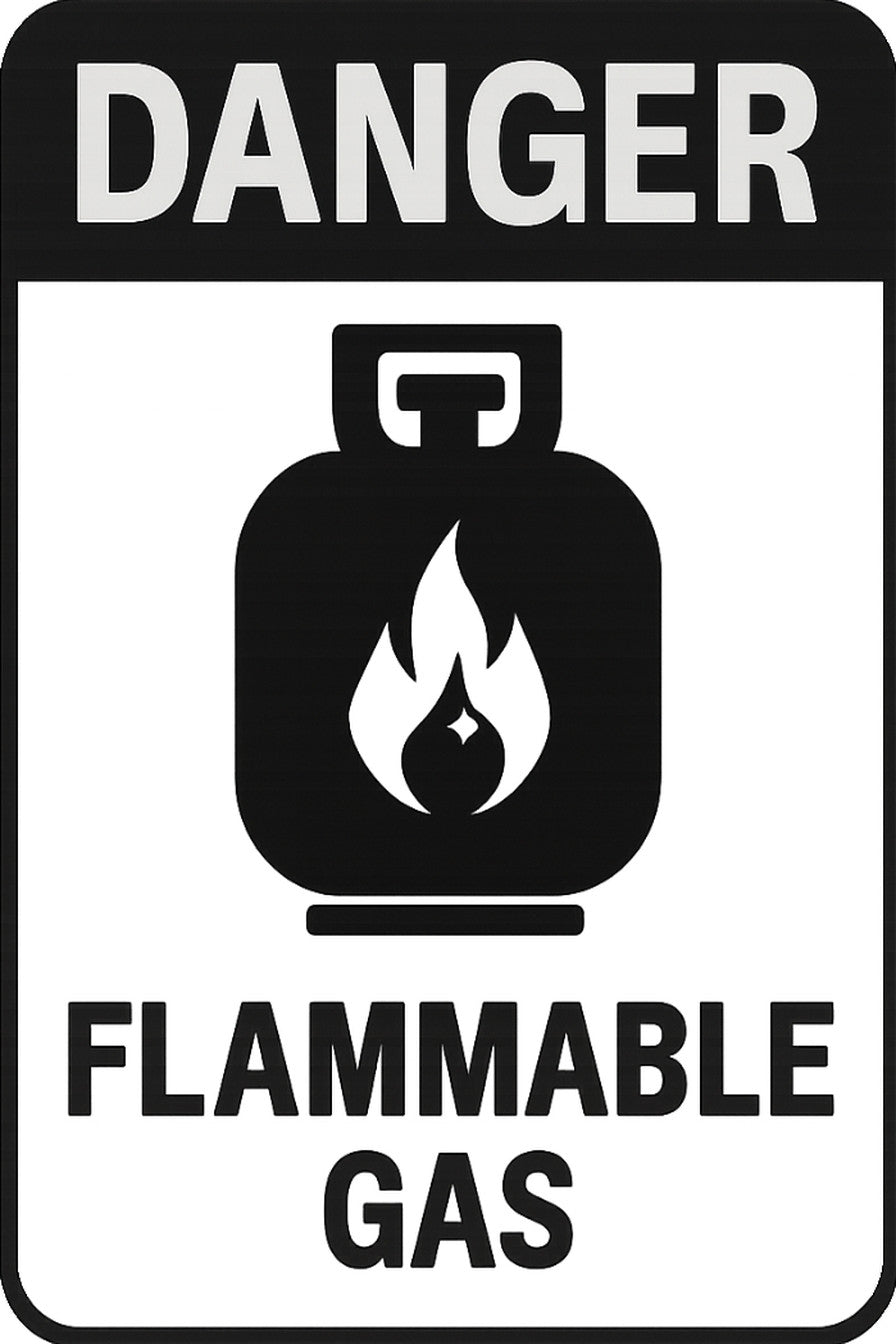 Danger Flammable Gas 4x6 vinyl sticker
