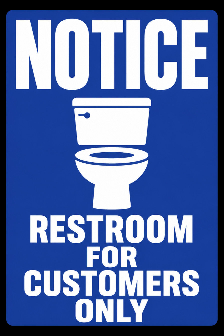 Notice Restroom For Customers Only 4x6 vinyl sticker