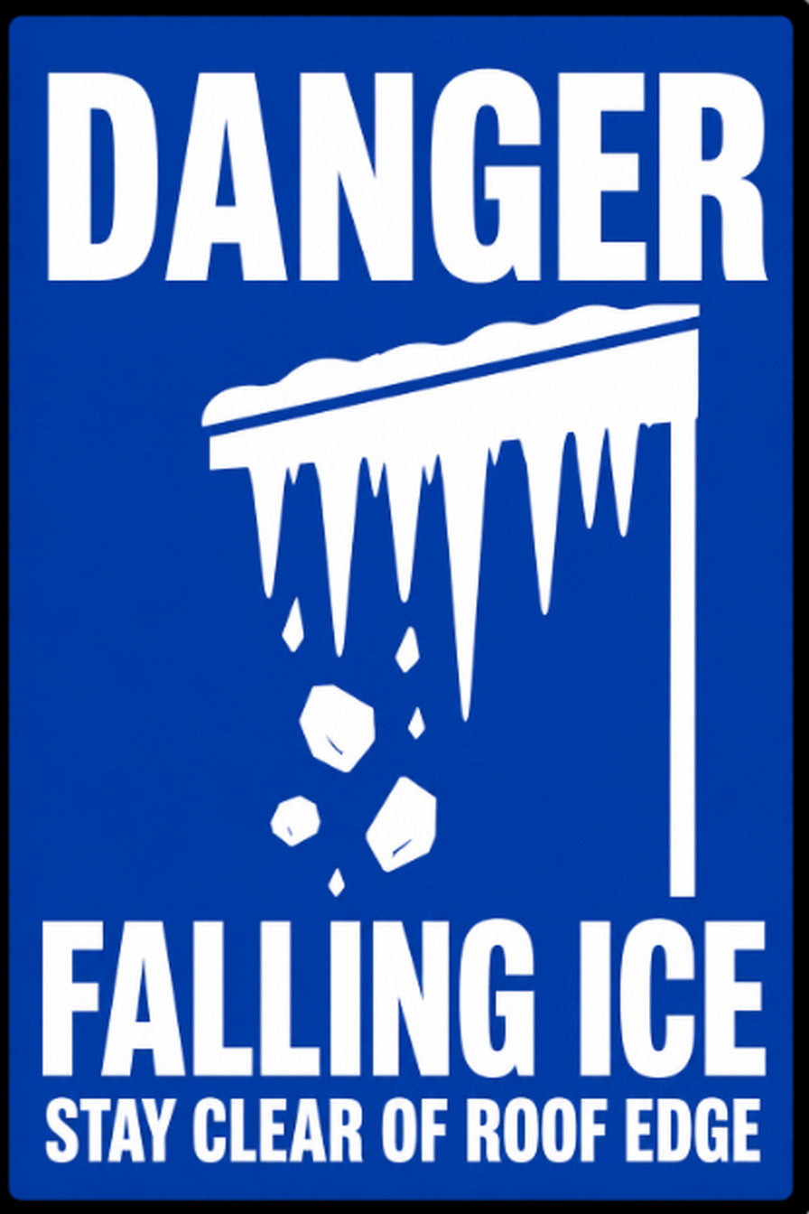 Danger Falling Ice From Roof 4x6 vinyl sticker