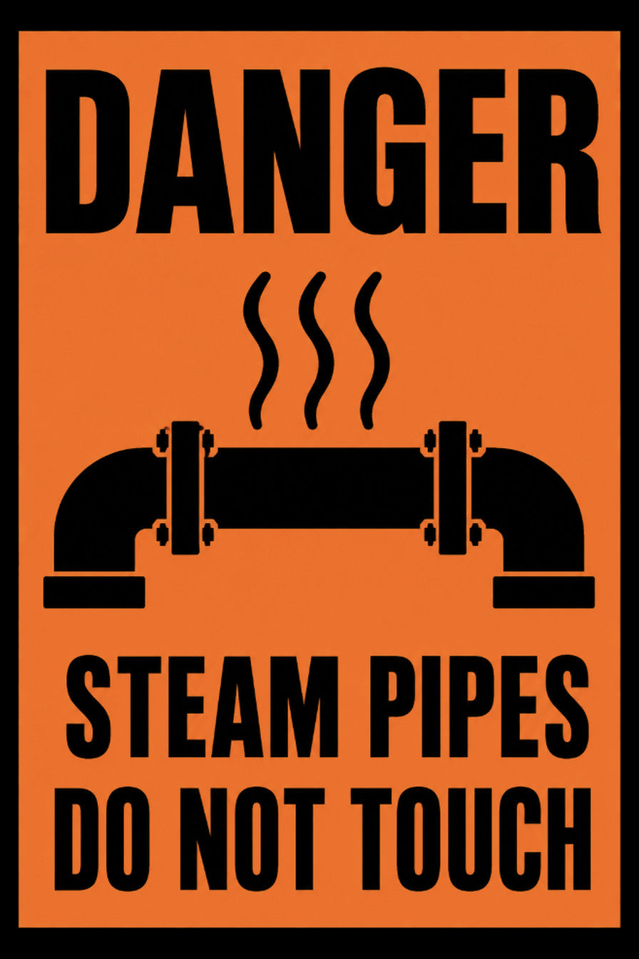 Danger Steam Pipes Do Not Touch 4x6 vinyl sticker