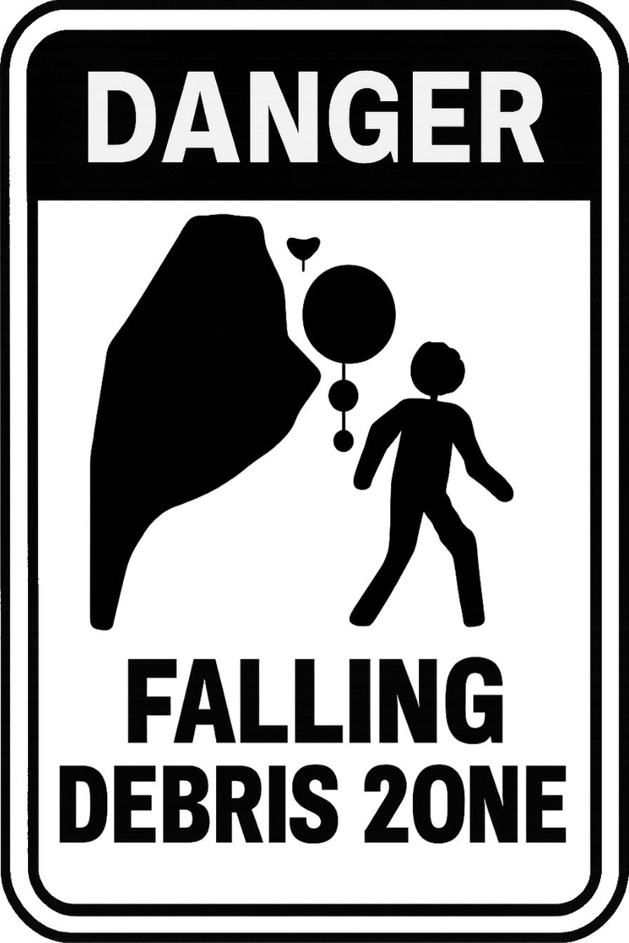 Danger Falling Debris Zone 4x6 vinyl sticker