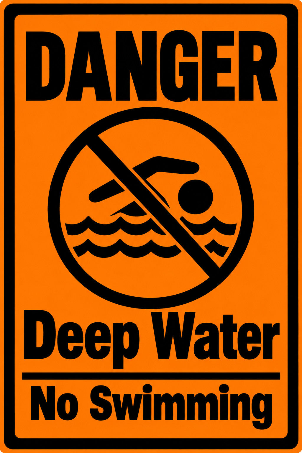 Danger Deep Water No Swimming 4x6 vinyl sticker