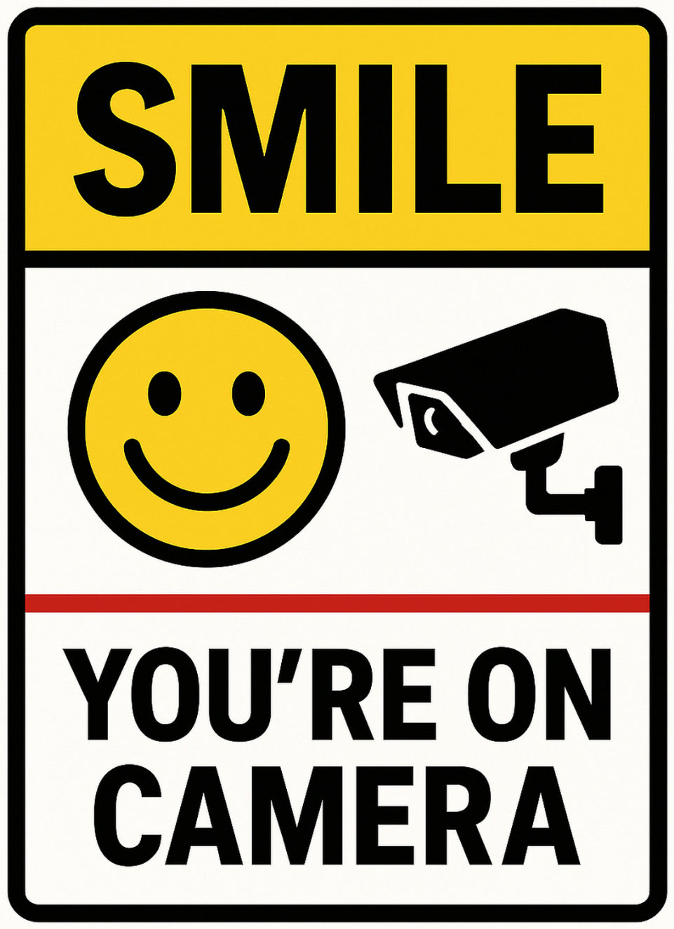 Smile You're On Camera Sticker 4x6 Vinyl Decal | Decalo