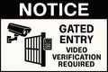 Gated Entry Video Verification Required 4x6 vinyl sticker