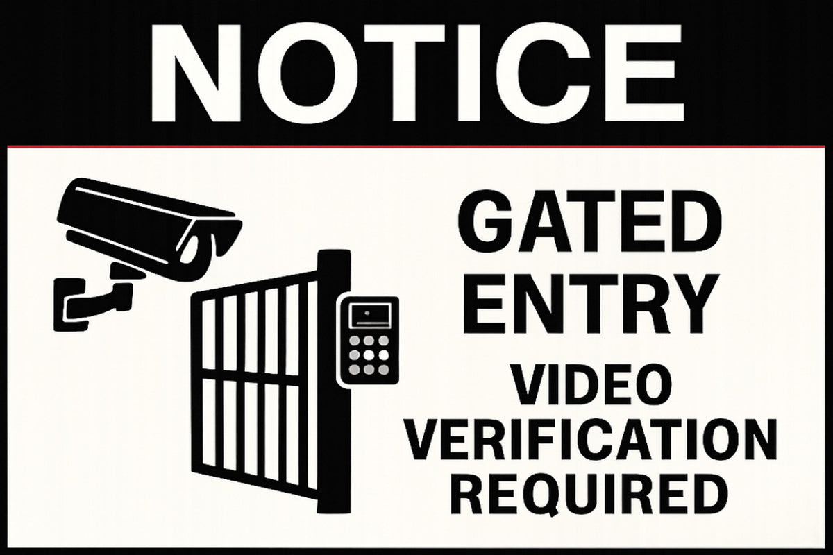 Gated Entry Video Verification Required 4x6 vinyl sticker