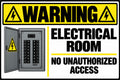 Warning Electrical Room No Unauthorized Access 4x6 vinyl sticker