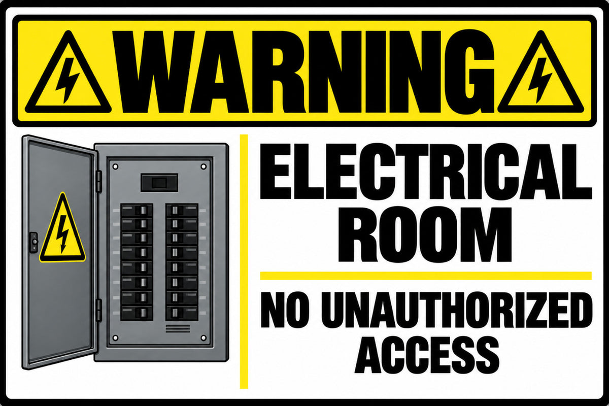 Warning Electrical Room No Unauthorized Access 4x6 vinyl sticker