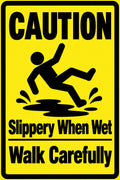 Caution Slippery When Wet 4x6 vinyl sticker