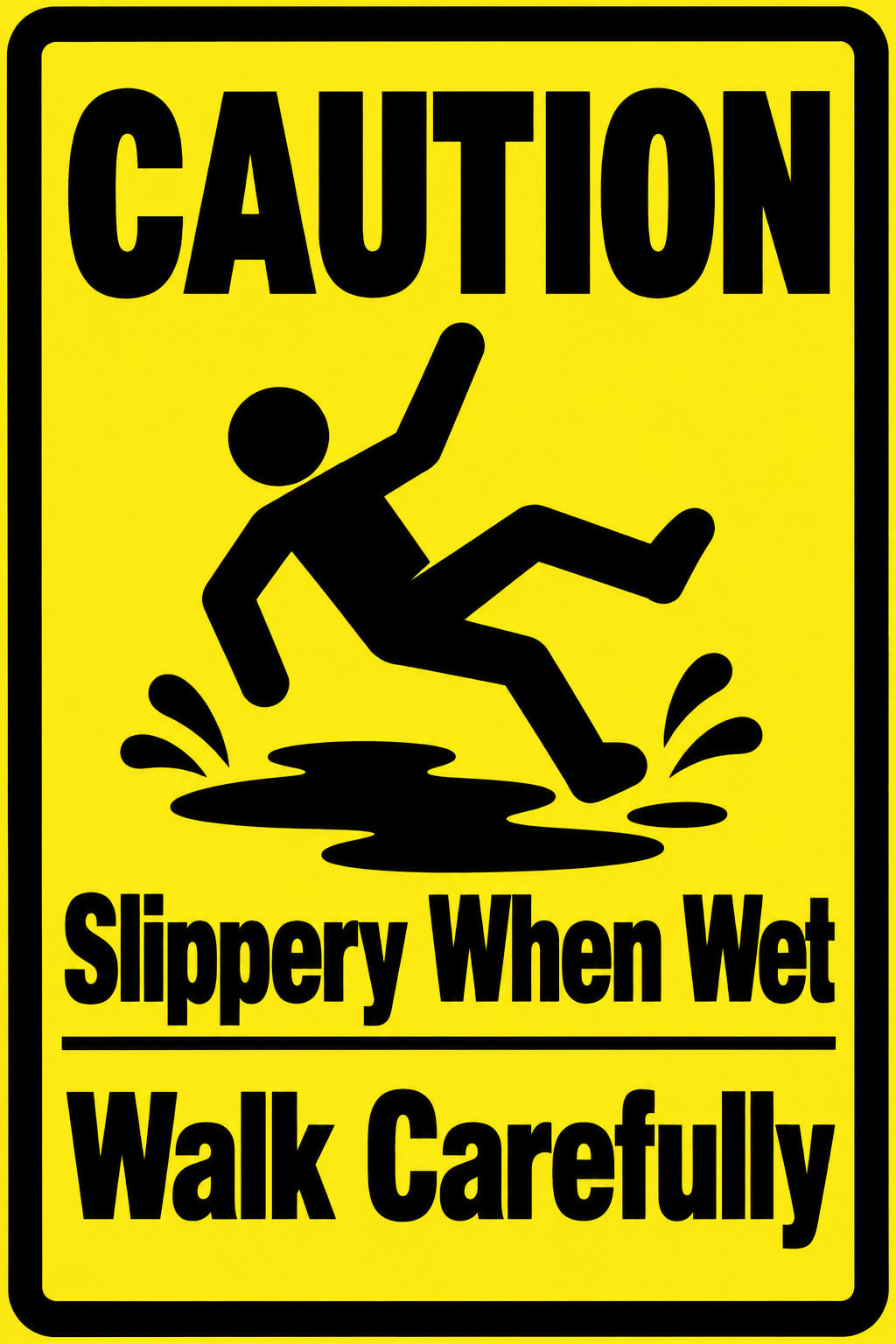 Caution Slippery When Wet 4x6 vinyl sticker