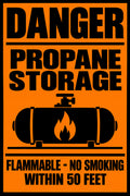 Danger Propane Storage Flammable 4x6 vinyl sticker