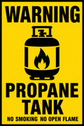 Warning Propane Tank 4x6 vinyl sticker