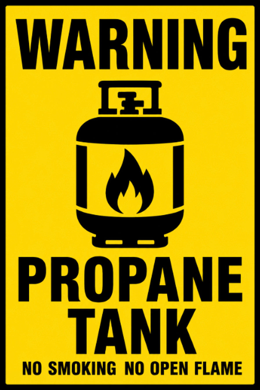 Warning Propane Tank 4x6 vinyl sticker