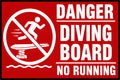 Danger Diving Board No Running 4x6 vinyl sticker