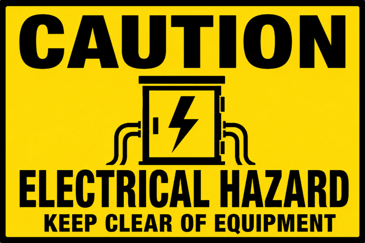 Caution Electrical Hazard Keep Clear 4x6 vinyl sticker