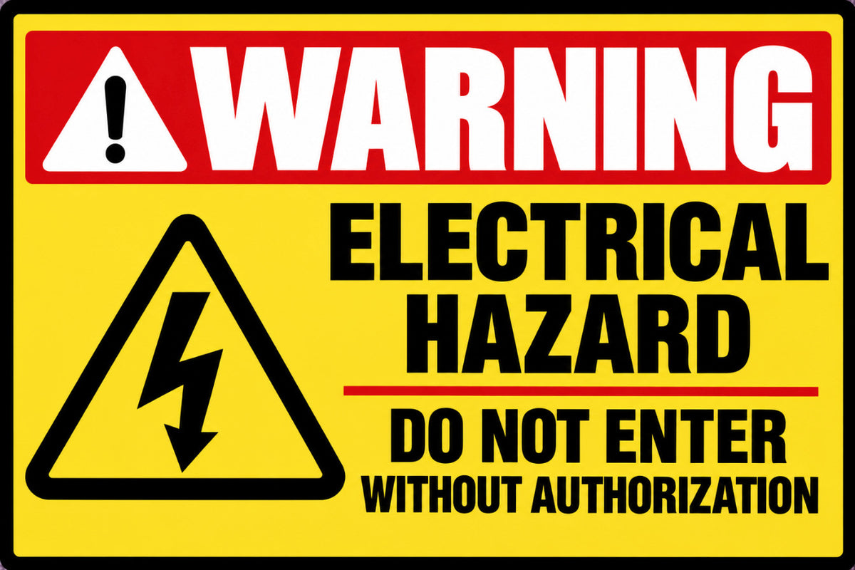 Warning Electrical Hazard Do Not Enter Without Authorization 4x6 vinyl sticker