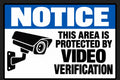 Notice This Area Is Protected By Video Verification 4x6 vinyl sticker