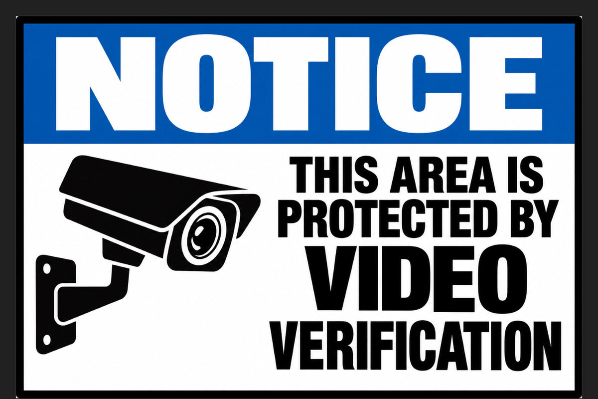 Notice This Area Is Protected By Video Verification 4x6 vinyl sticker