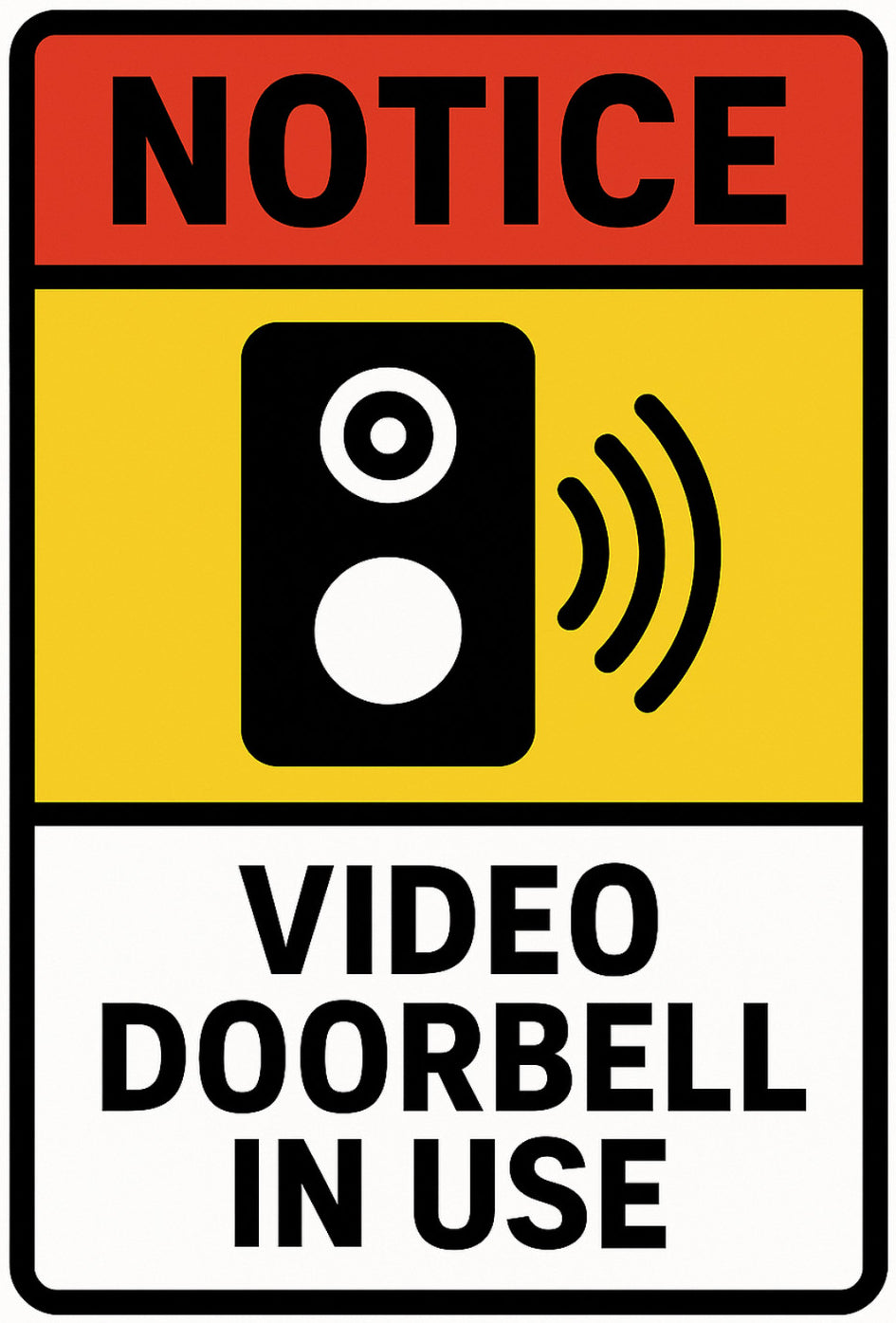 Video Doorbell In Use 4x6 vinyl sticker