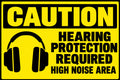 Caution Hearing Protection Required High Noise Area 4x6 vinyl sticker