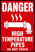 Danger High Temperature Pipes 4x6 vinyl sticker