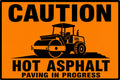 Caution Hot Asphalt Paving In Progress 4x6 vinyl sticker