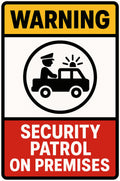 Security Patrol On Premises 4x6 vinyl sticker