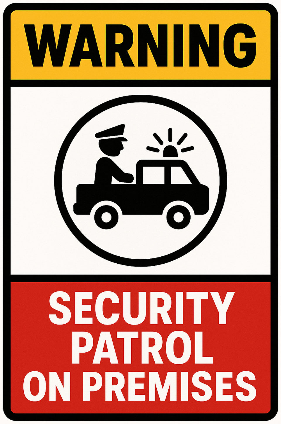Security Patrol On Premises 4x6 vinyl sticker